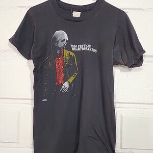 Vintage 80s Tom Petty & The Heartbreakers Concert T-Shirt SZ Large Screen Stars